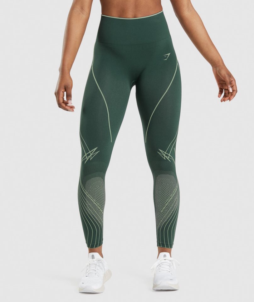 Women\'s Gymshark Apex Seamless High Rise Leggings Green | NZ 6CRFST